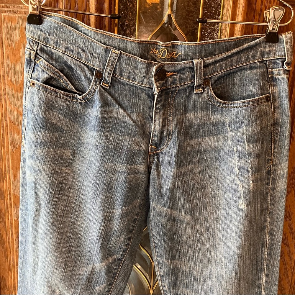 Old Navy The Diva Blue Low Rise Distressed Skinny Jeans size 4 - Picture 5 of 16